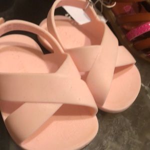 Pink sandals for infant girl